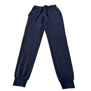 SEVEGO Women's Jogger Size M Navy Cotton Blend Soft Pockets High Waist Lounge